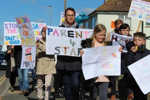 The Argus: Students, parents and staff took to the streets earlier this month to protest academy plans