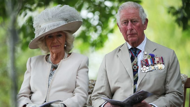 The Prince of Wales and the Duchess of Cornwall during the National Remembrance Service