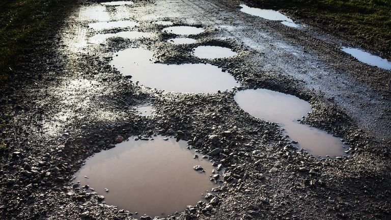 Councils are responsible for filling potholes