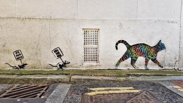 The Argus: The "Banksy" appeared in Chichester.  Photo by Walter Francisco