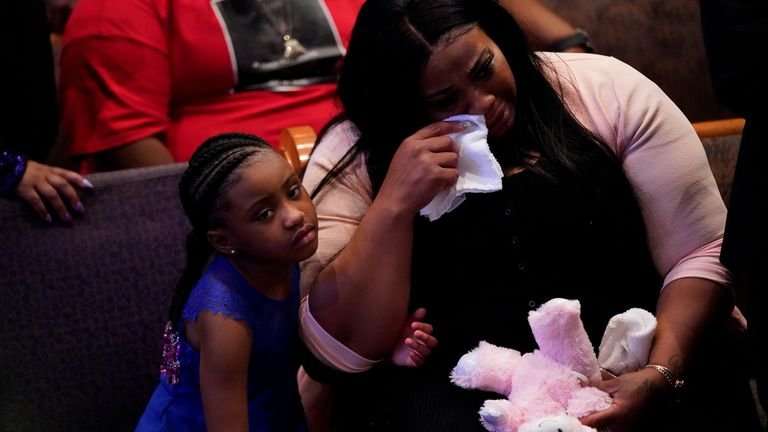 George Floyd's ex-partner Roxie Washington and daughter Gianna pictured at his funeral