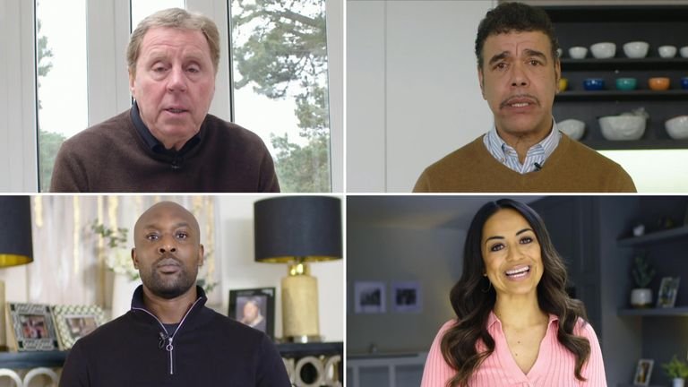Some of the UK's best-known football pundits have come together for the video