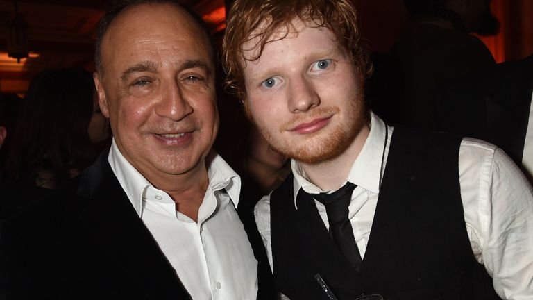 Sir Len Blavantnik with Ed Sheeran at the Brit Awards in 2015. Pic: Richard Young / Shutterstock