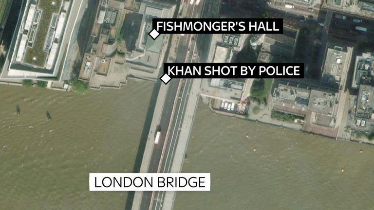 Usman Khan attacked people in the Fishmongers' Hall before being chased to London Bridge