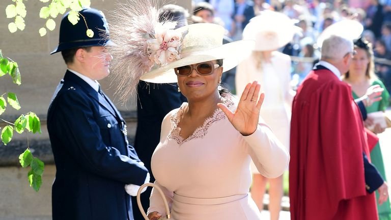 Oprah Winfrey at Harry and Meghan's wedding in May 2018