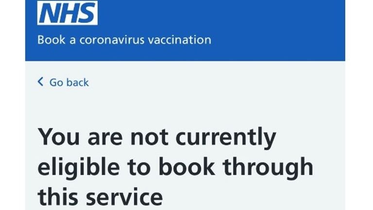Those over 25 were told they could not book