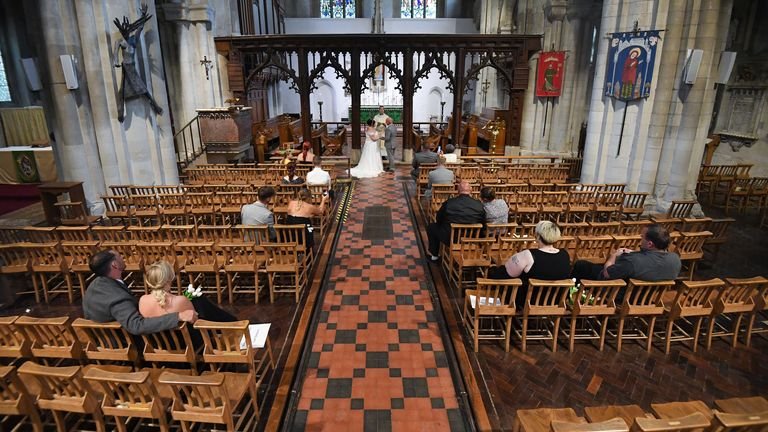 Weddings are allowed again in England, with ceremonies limited to a maximum of 30 guests