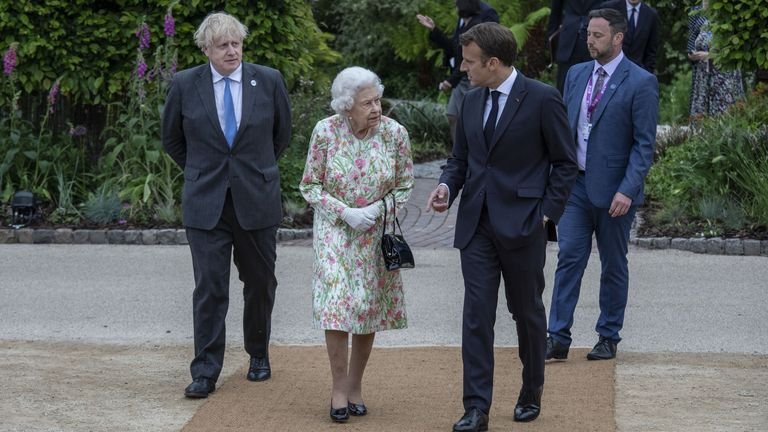 The Queen meets with French President Emmanuel Macron