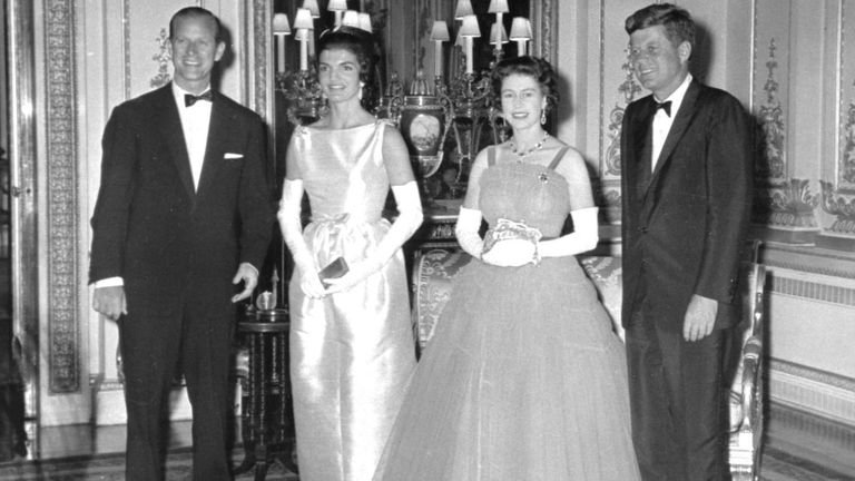 The Queen poses with John and Jackie Kennedy in June 1961. Photo: AP