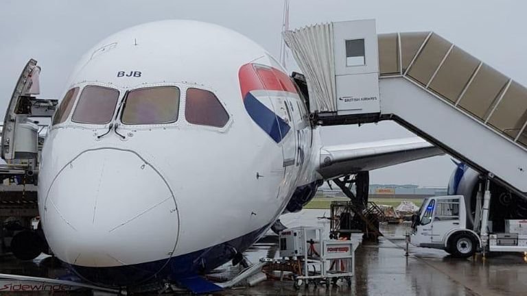 Photos of the British Airways plane