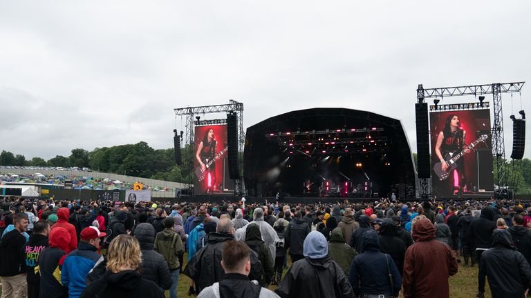 Festival goers didn't need to wear masks or socially distance themselves on the first day of the Download Festival