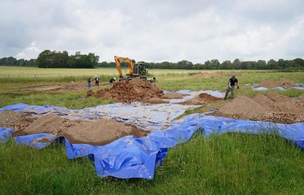 The Argus: an excavation has started at the crash site near Arundel Castle