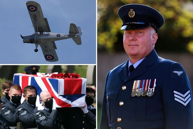 Steven Vout was honored with a flypast during his funeral on Friday