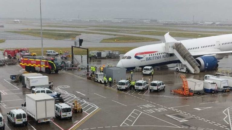 Emergency services on site at Heathrow