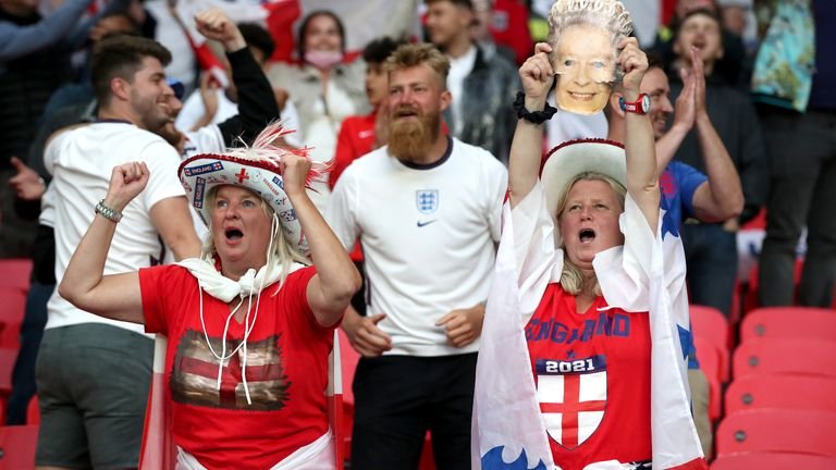 English supporters at Wembley