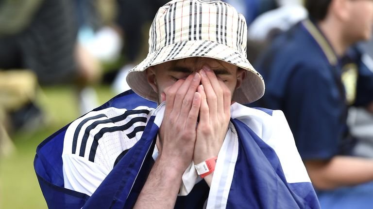 Scottish fans were upset after being knocked out of the competition