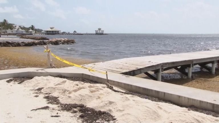 The pier where the body of Henry Jemmott was found.  Photo: AP / 7 Belize News