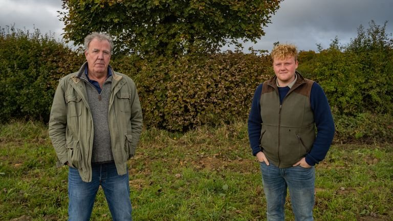 Jeremy Clarkson and Kaleb Cooper in Clarkson's Farm.  Photo: Amazon Prime Video