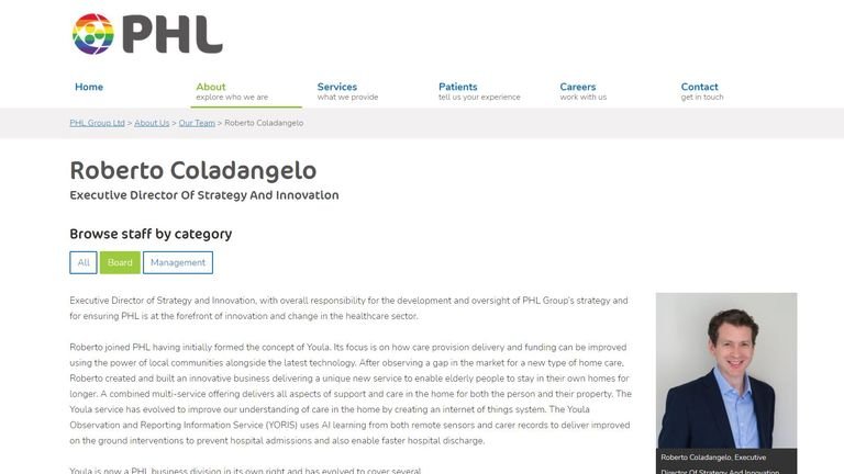 Roberto Coladangelo is the Executive Director of Strategy and Innovation of the PHL Group