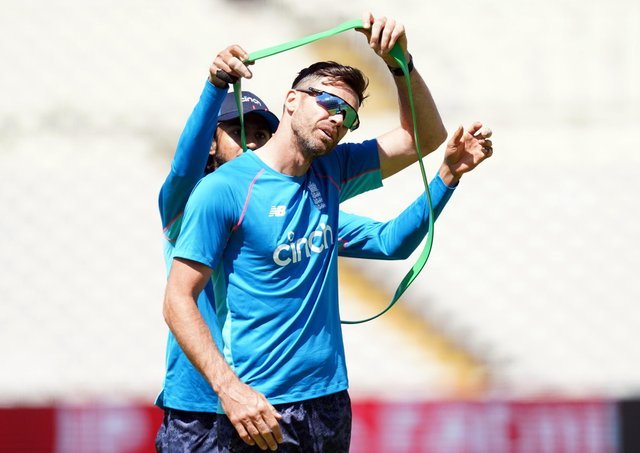 James Anderson of England during a networking session at Edgbaston.  Image: PA