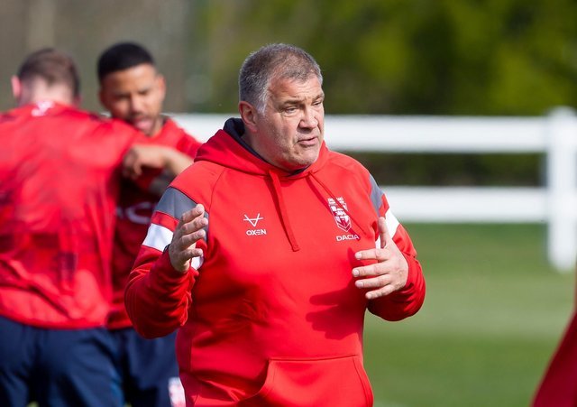 Shaun Wane conducts his only training session in 16 months at Leeds Beckett University in April (Image: Allan McKenzie / SWPix.com)