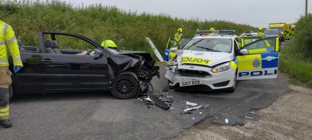 The Argus: an officer was injured in the accident 