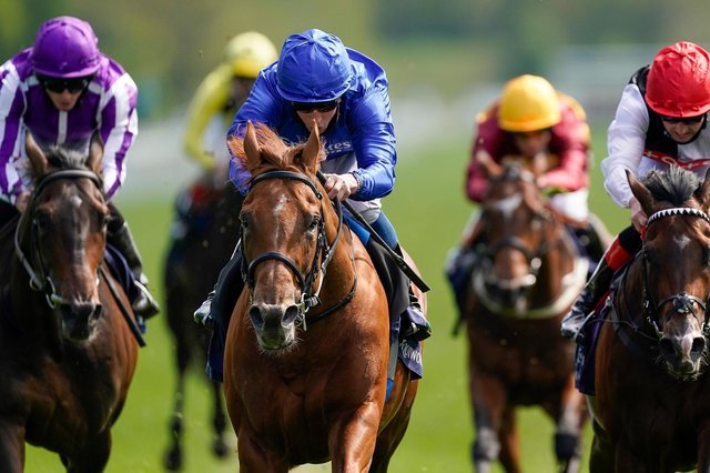 Hurricane Lane (center), our expert's fancy for the derby, won the Dante Stakes in York last month.  (PHOTO BY: Alan Crowhurst / Getty Images).