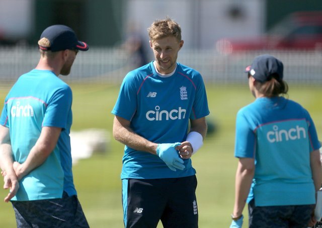 Anxious moment: England's Yorkshire test captain Joe Root is treated after being hit in the hand in the nets, but should be fit to face New Zealand.  ?  Image: Steven Paston / PA