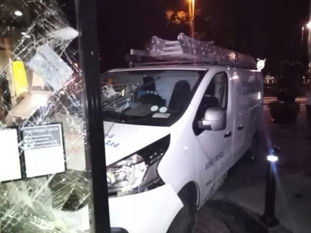 The Argus: the van crashed in Worthing town center