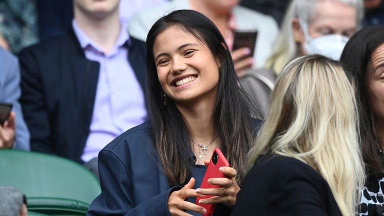 Teenage tennis sensation Emma Raducanu was also present in the royal box.  Photo: Reuters