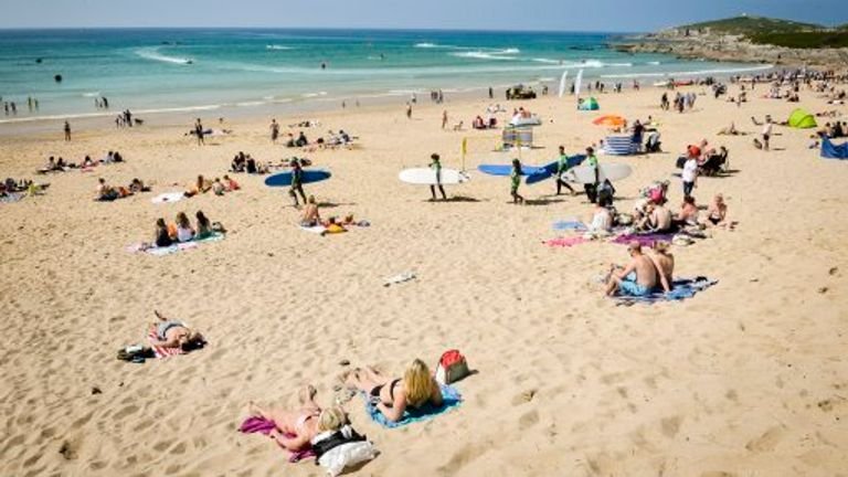 The incident happened around 5:30 p.m. Thursday on Fistral Beach in Newquay