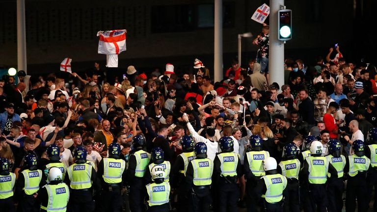 Police are holding fans out of the final at Wembley.  Photo: Action Images / Reuters / Peter Cziborra