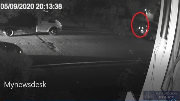 Times Series: CCTV captures Anthony Adekola as he flees the group.  Credit: Met Police
