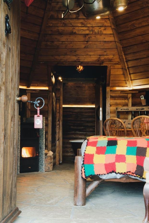 Times Series: Inside the Hagrid Hut-inspired hut.  Photo: unusual host.