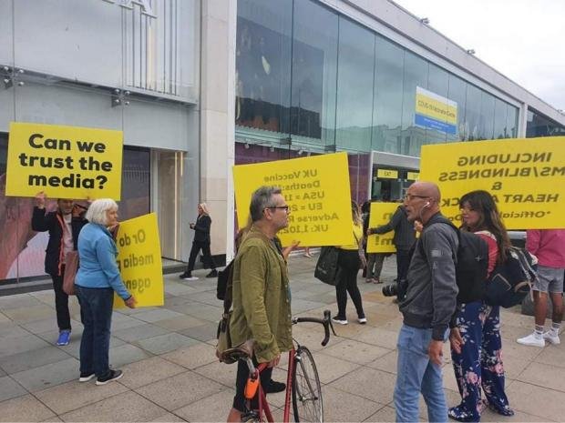 The Argus: Protest against the new Covid vaccination center in Brighton 