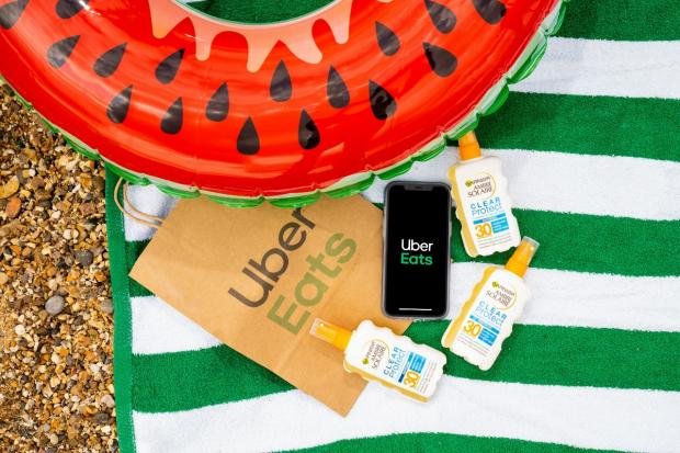 Times Series: Uber Eats and Asda Team Up to Give Free Sunscreen.  (Uber eats)