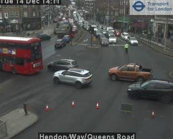 Times Series: The A41 closed at Hendon Central Station.  Credit: TfL