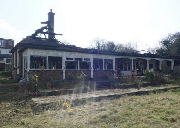 Times Series: The clubhouse after the fire.  Credit: London Fire Brigade