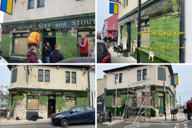 The Argus: Property developer Charlie Southall sparked outrage after hiring builders to hack vintage tiles from the Montreal Arms in Brighton