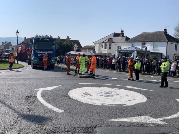 The Argus: Crowds gathered in the streets of Polegate as the convoy crossed the high street