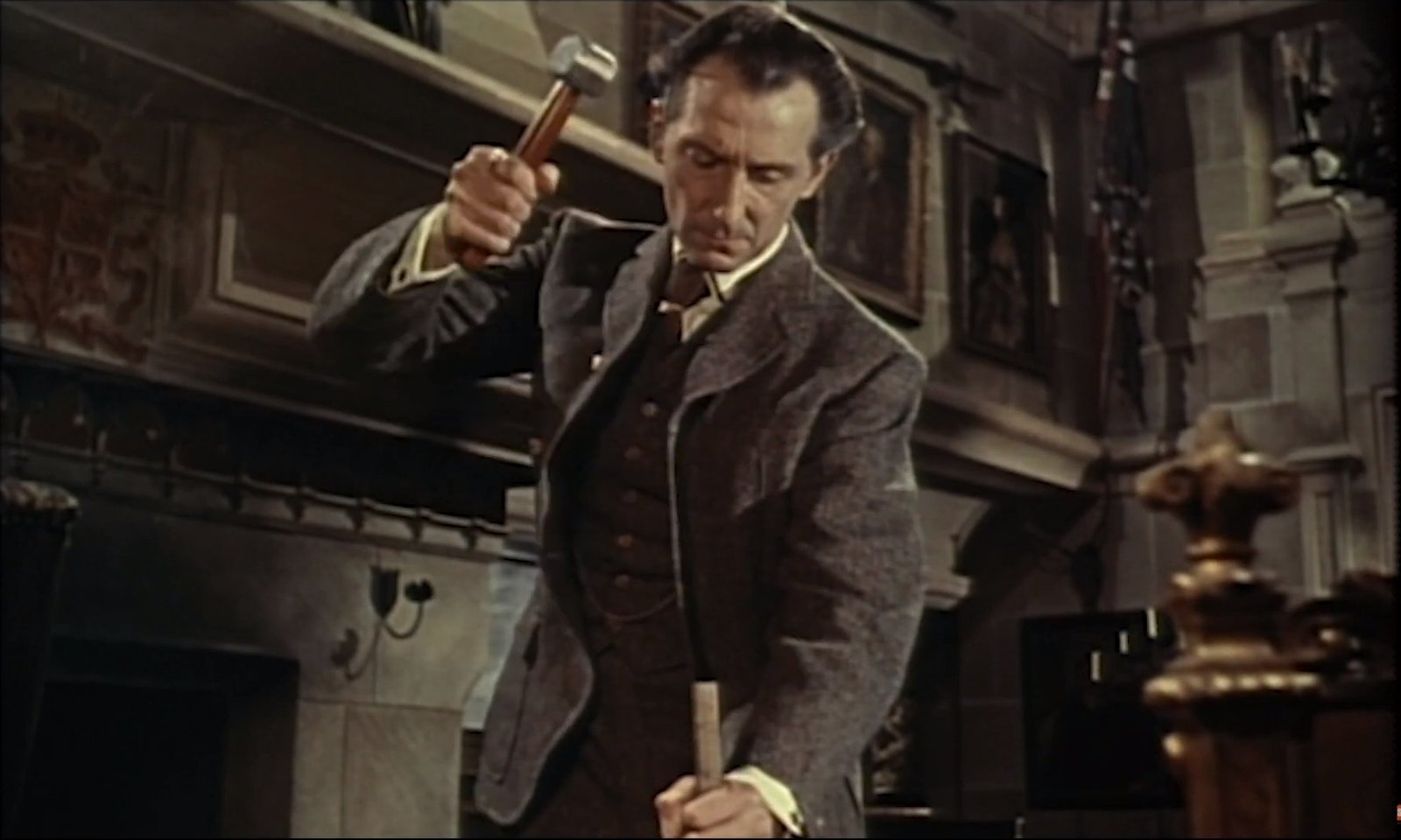 Peter Cushing as Van Helsing in Hammer's horror film Brides of Dracula