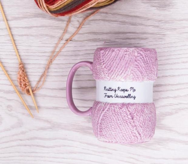Times series: knitting prevents me from untangling the cup.  1 credit