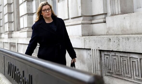 Penny Mordaunt arrives at the Cabinet Office