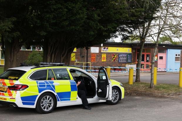 The Argus: Officers at the scene of the incident in Crawley