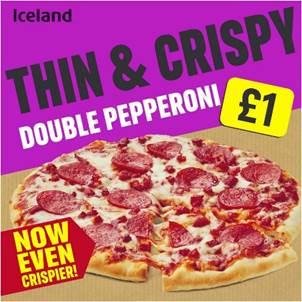 Times Series: Thin and Crispy Double Pepperoni Pizza.  Credit: Iceland