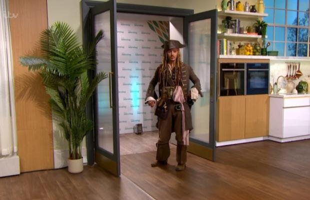 The Argus: Crawley's Simon Newton plays Captain Jack Sparrow.  Credit: ITV/This Morning