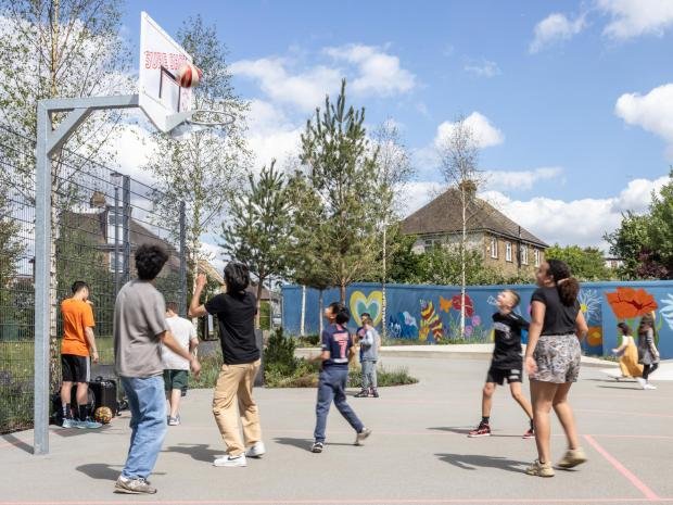 Times Series: Basketball Court at Claremont Park.  Credit: Associated Money