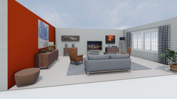 Times series: 3D rendering of old living room trends.  Credit: Sky Glass