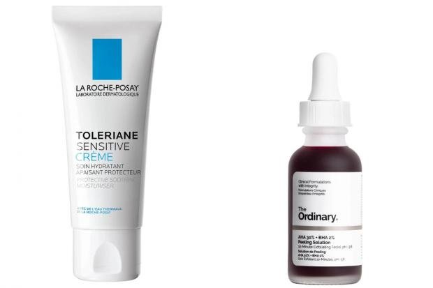 Times Series: La Roche-Posay Toleriane Moisturizer and The Ordinary peelign Solution.  1 credit