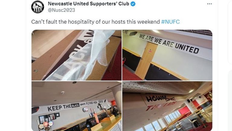 Newcastle United Supporters&#39; Club social media post on X
